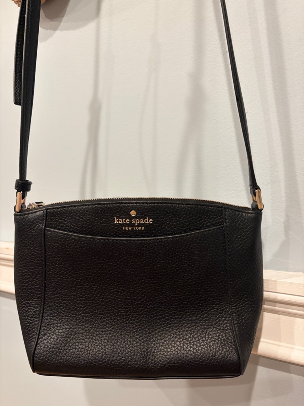 Kate Spade New York Monica Black Pebbled Leather Crossbody Bag